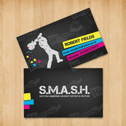 Black Business Cards with Spot Color Printing